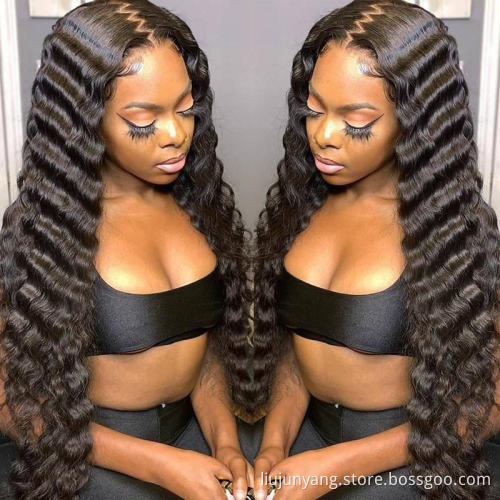 13X4 Crimps Curls Loose Deep Wave Lace Front Wigs 100% Virgin Human Hair Wigs